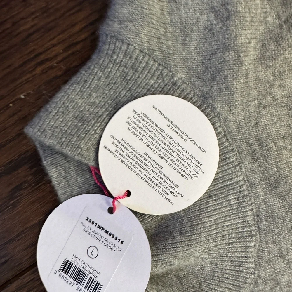 From Future Gray and Yellow 100% cashmere Chevron Sweater - Picture 2 of 2